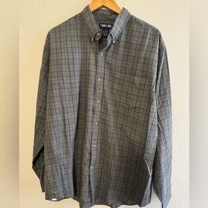 Cherokee Men's Gray and Blue Checkered Shirt